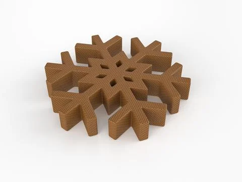 Perforated leather snowflake symbol Stock Illustration