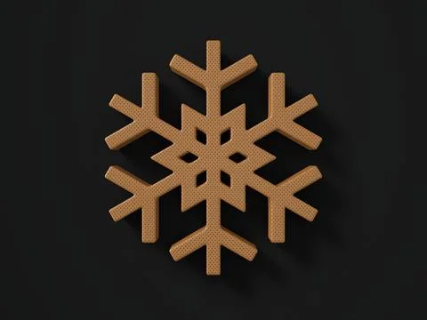 Perforated leather snowflake symbol Stock Illustration
