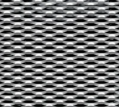 Perforated metal plate structured facade texture cladding modern architecture Stock Photos