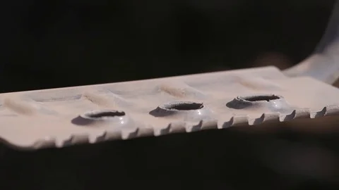 Perforated metal, tractor steps close-up Stock Footage 82938088