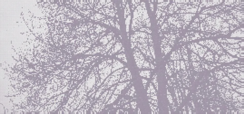 Perforated panel. Image of a tree made with dots. Abstract halftone background Stock Illustration