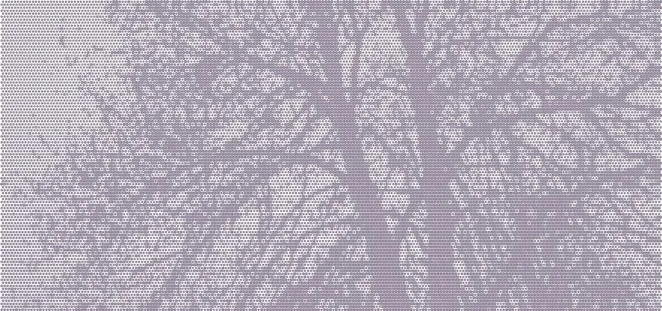 Perforated panel. Image of a tree made with dots. Abstract halftone background Stock Illustration