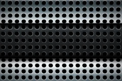 Perforated steel texture multilayer Ilustração Stock