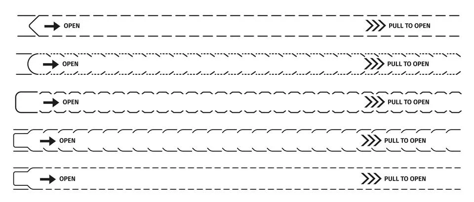 Perforated vector tear strip borders with arrows 스톡 일러스트