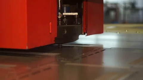 Perforating Machine For Metal Stock Footage 70792956