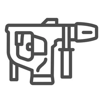 Perforator line icon, construction tools concept, power hammer drill vector sign Illustrazione stock