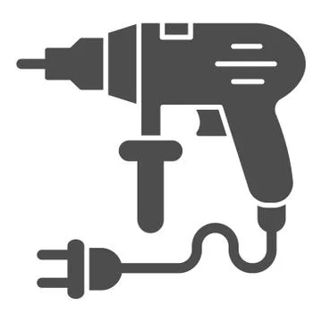 Perforator solid icon, house repair concept, Professional electric drill with Stock Illustration
