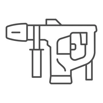 Perforator thin line icon, construction tools concept, power hammer drill vector Illustrazione stock