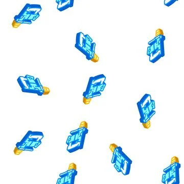 Perforator tool isometric icon seamless pattern color Stock Illustration