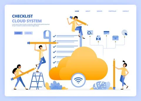 Perform checks on wifi and cloud internet access. Check results of satisfacti Illustrazione stock