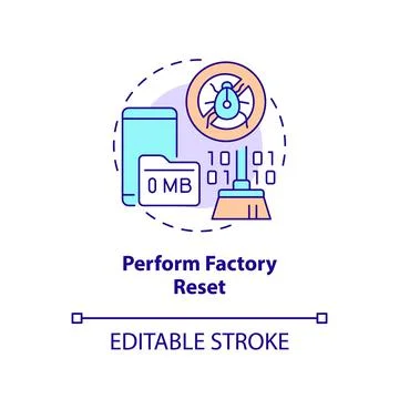 Perform factory reset concept icon Stock Illustration