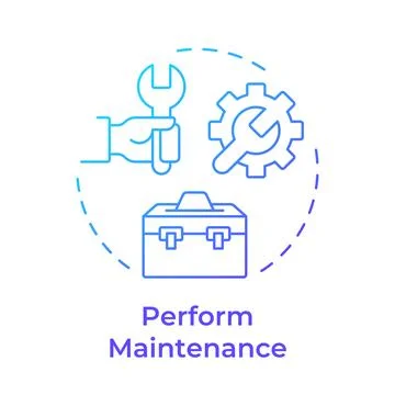 Perform maintenance blue gradient concept icon Stock Illustration