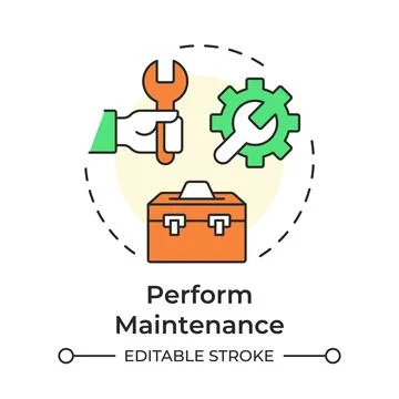 Perform maintenance multi color concept icon Stock Illustration