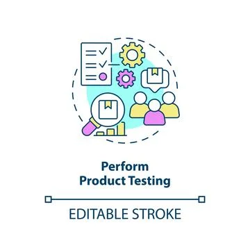 Perform product testing concept icon Stock Illustration