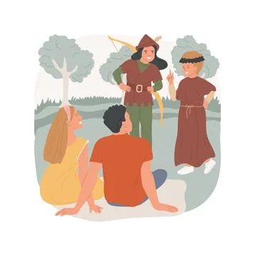 Perform skits isolated cartoon vector illustration. Stock Illustration