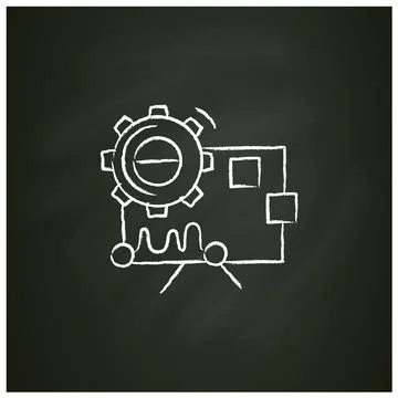 Performance analysis chalk icon Illustrazione stock