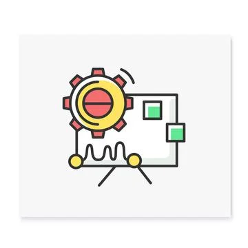 Performance analysis color icon 스톡 일러스트