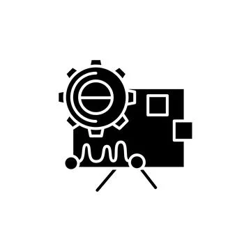 Performance analysis glyph icon. Silhouette Illustrazione stock