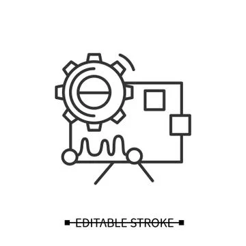 Performance analysis icon. Gear with statistical Illustrazione stock