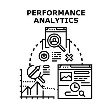 Performance analytics concept developing business efficiency data Illustrazione stock