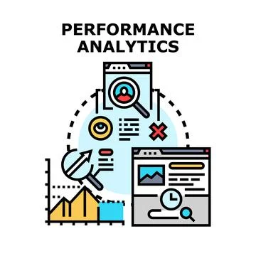 Performance analytics concept developing business efficiency data Stock Illustration