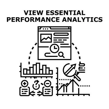 Performance analytics data monitoring and business research Stock Illustration