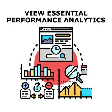 Performance analytics data monitoring and business research Stock Illustration