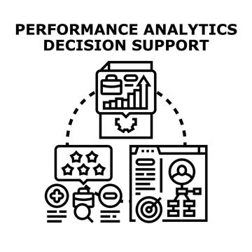 Performance analytics decision support system optimising business strategy イラスト素材