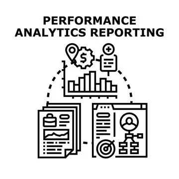 Performance analytics reporting for data management and business イラスト素材
