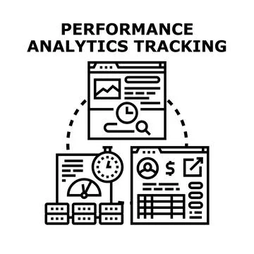 Performance analytics tracking business data optimization concept Stock Illustration