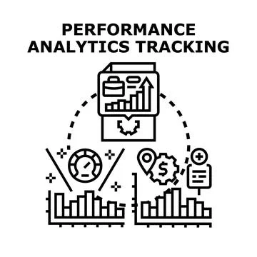 Performance analytics tracking progress and data optimization Stock Illustration