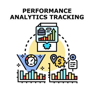 Performance analytics tracking progress and data optimization Stock Illustration