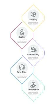 Performance and efficiency infographic rhombuses vertical Stock Illustration