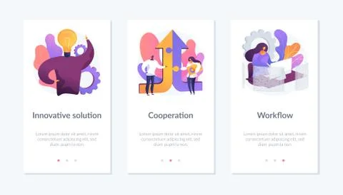 Performance app interface template. Stock Illustration