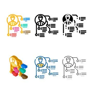Performance appraisal business process color icon range vector Stock Illustration