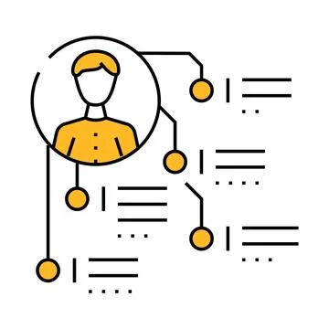 Performance appraisal business process icon color illustration Stock Illustration