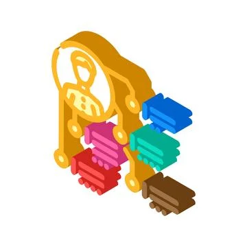 Performance appraisal business process isometric icon vector illustration Stock Illustration
