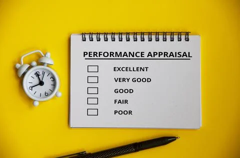 Performance appraisal checklist on notepad Foto stock