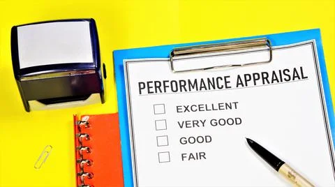 Performance appraisal. Text label in the folder. Stock Photos