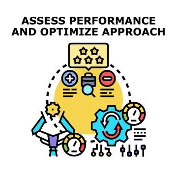 Performance assessment and optimization approach vector concept Stock Illustration