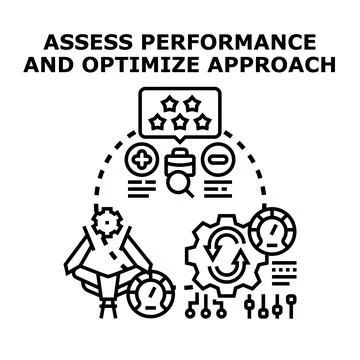 Performance assessment and optimization approach vector concept イラスト素材