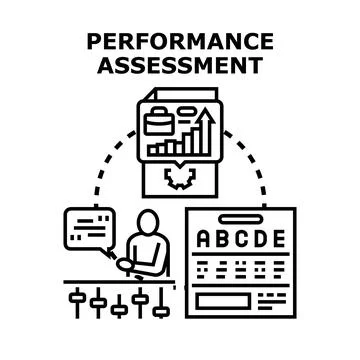 Performance assessment concept for business evaluation process Stock Illustration