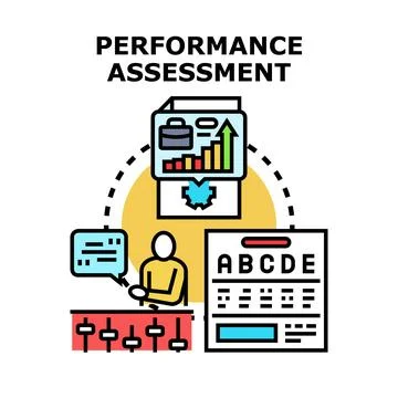 Performance assessment concept for business evaluation process Stock Illustration