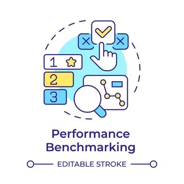 Performance benchmarking multi color concept icon Stock Illustration