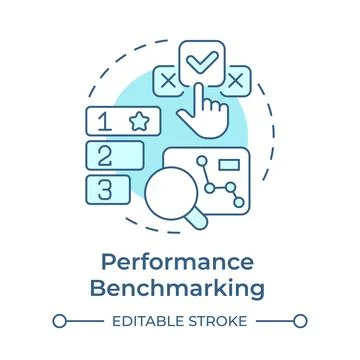 Performance benchmarking soft blue concept icon Stock Illustration