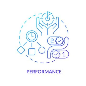 Performance blue gradient concept icon Stock Illustration