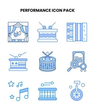 Performance Blue Vector Icons Pack イラスト素材
