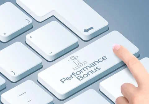 Performance Bonus - Keyboard with 3D Concept illustration Stock Illustration