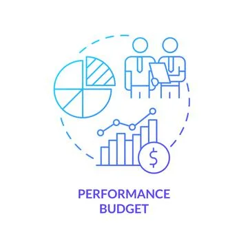 Performance budget blue gradient concept icon Stock Illustration