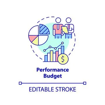 Performance budget concept icon Stock Illustration